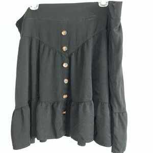 Torrid Black Mini Skirt with Wooden Button Accents